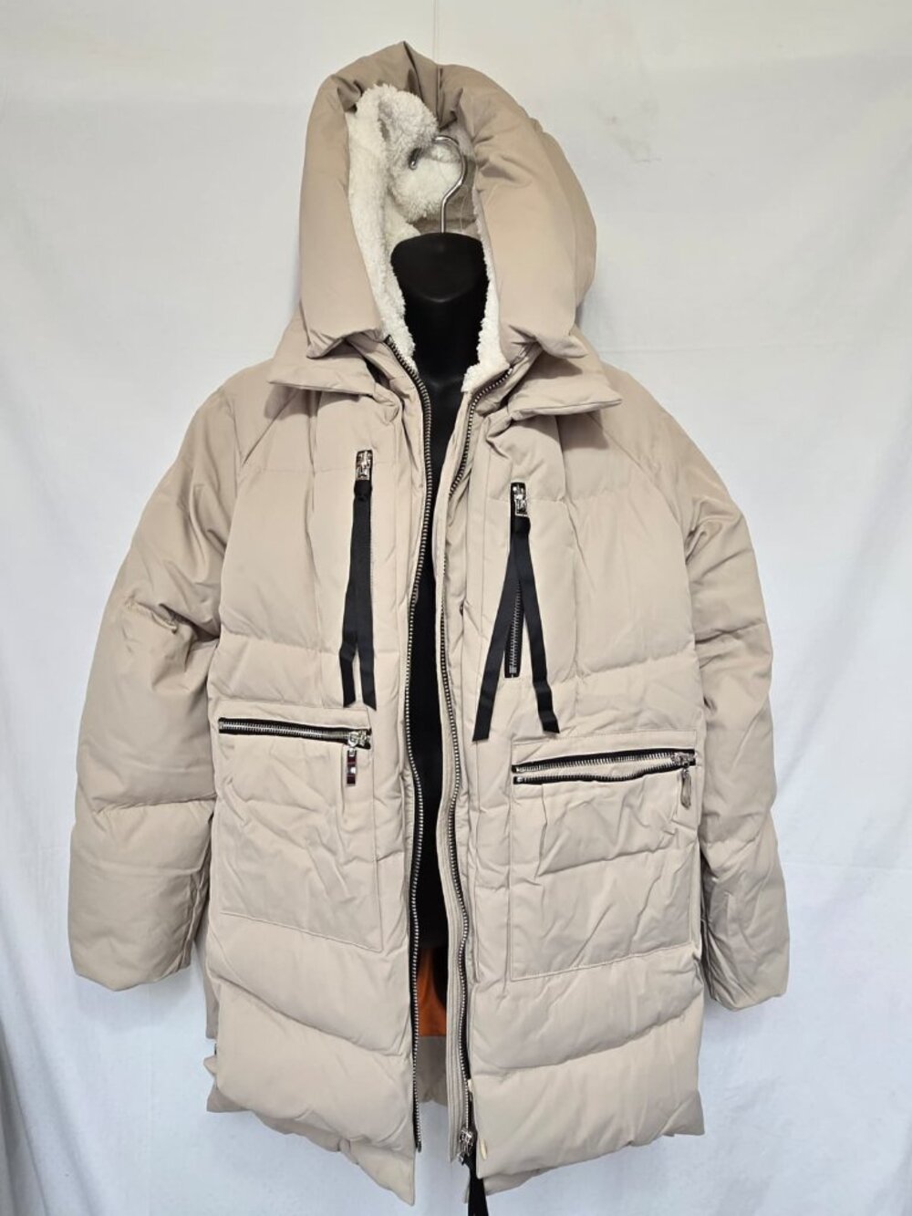 OROLAY Beige Hooded Winter Coat – Size M
